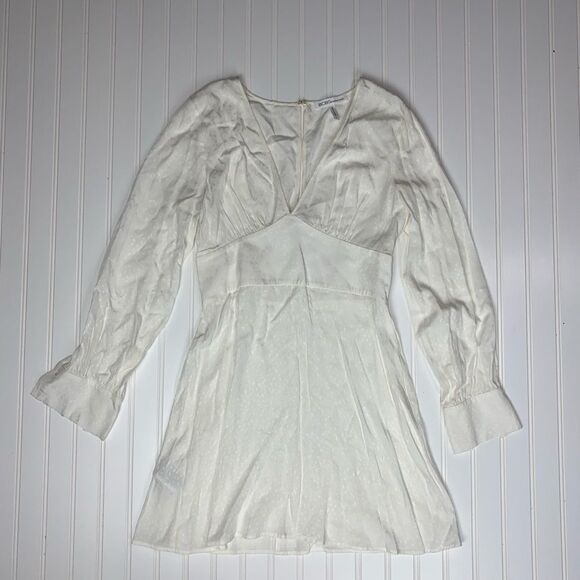Bcbgeneration Ivory Empire Waist V-Neck Mini Dress Size S Nwot - Picture 5 of 12